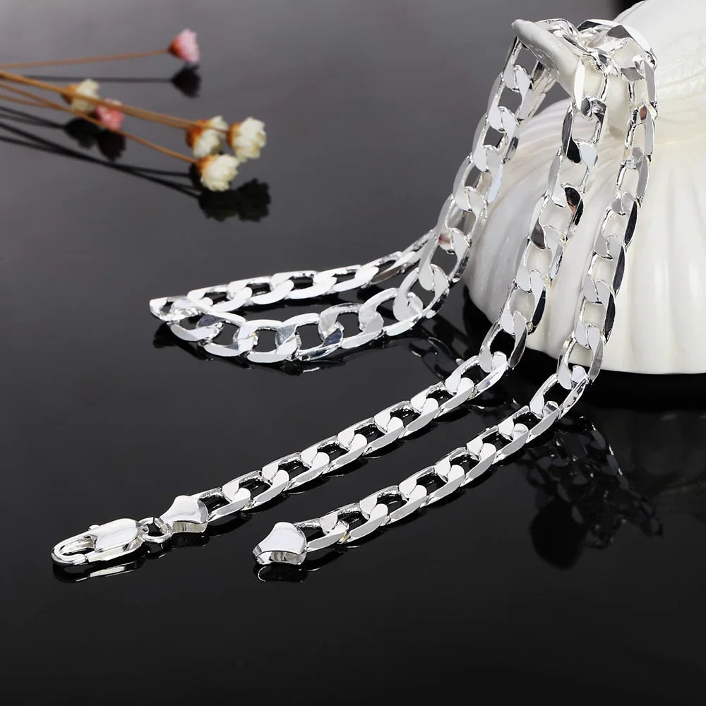 925 Sterling Silver Cuban Chain Necklace