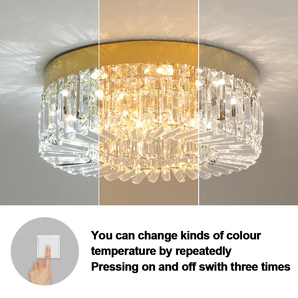 Luxury Gold Crystal LED Ceiling Chandelier