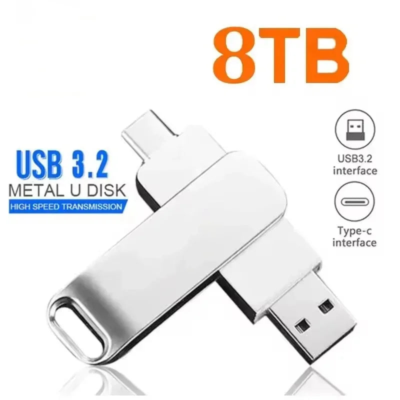 16TB USB 3.2 Type-C Metal Flash Drive