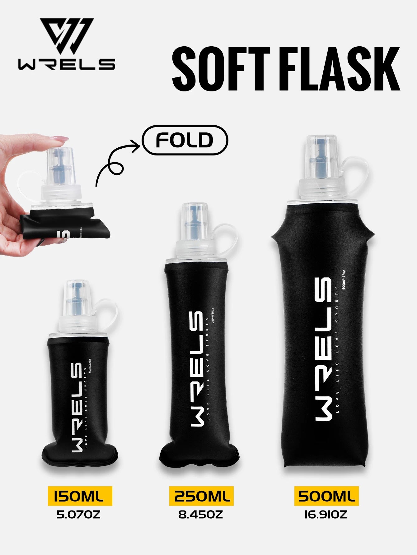 WRELS Folding TPU Water Bottle