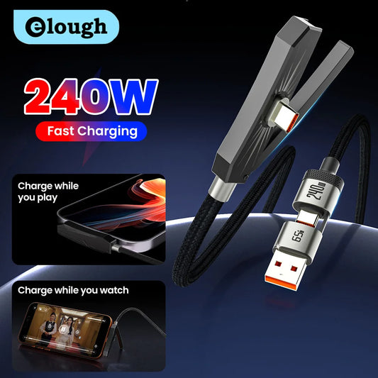 2-in-1 USB-C Fast Charging Cable with Phone Stand