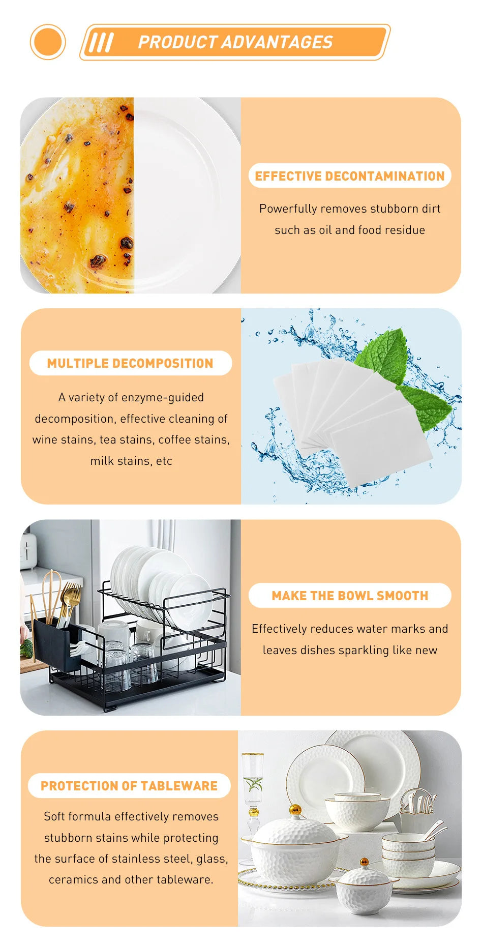 Multifunction Dishwasher Cleaning Tablets