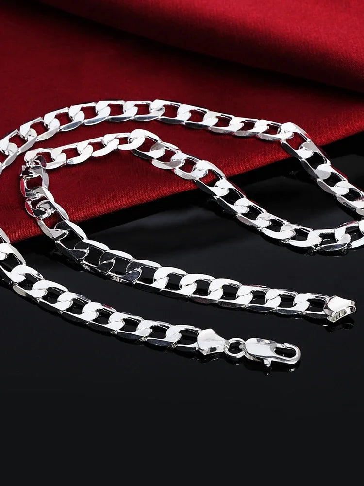 925 Sterling Silver Cuban Chain Necklace
