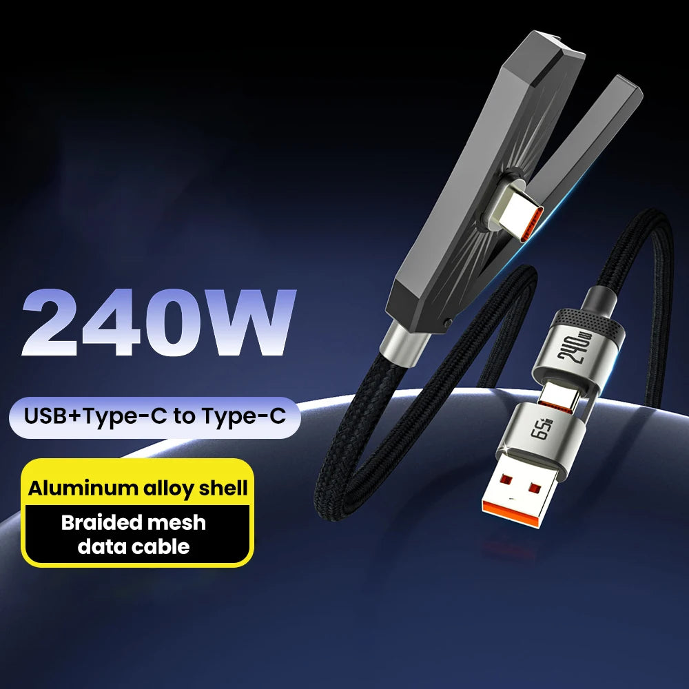 2-in-1 USB-C Fast Charging Cable with Phone Stand