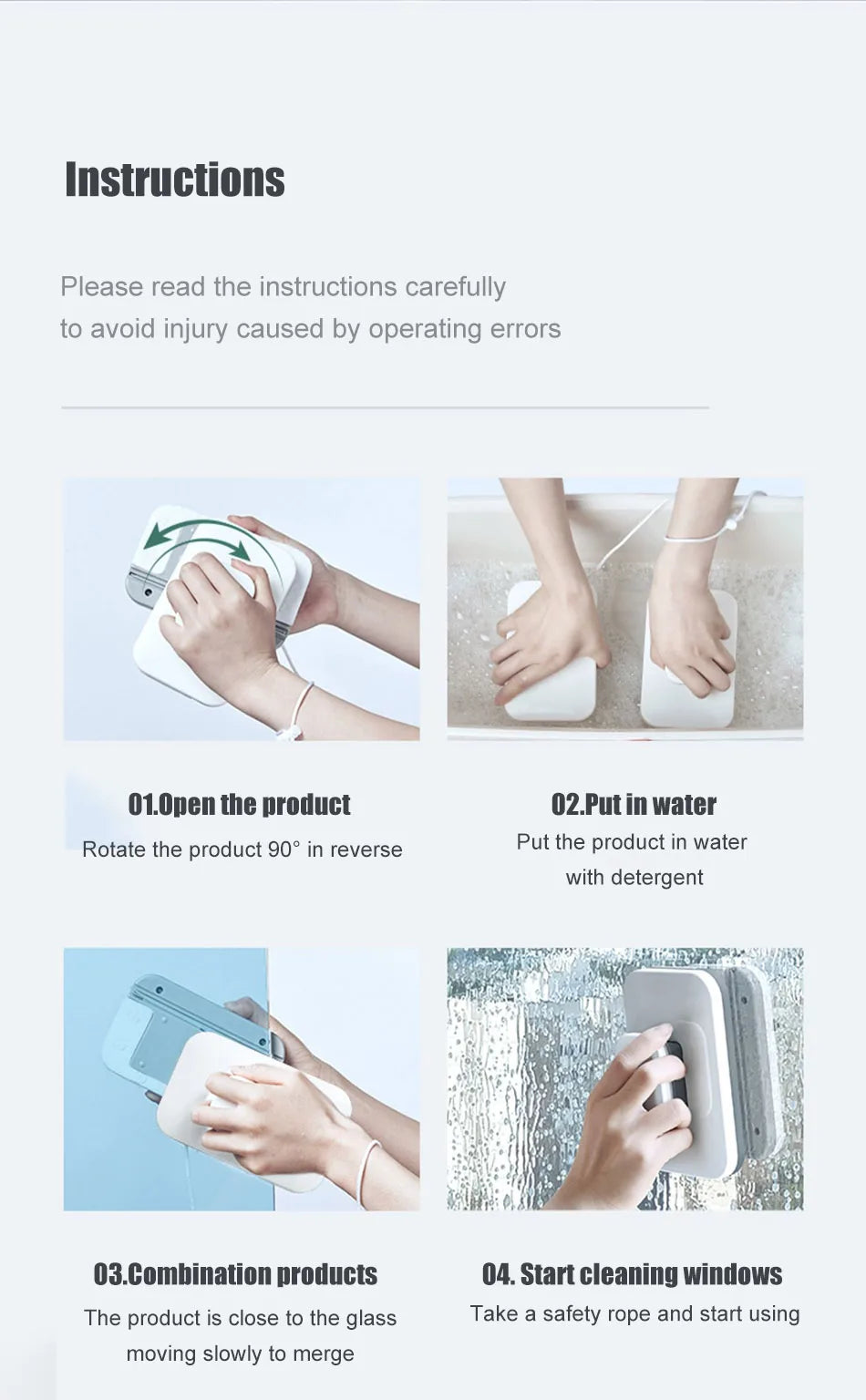 Magnetic Double-Sided Window Cleaner
