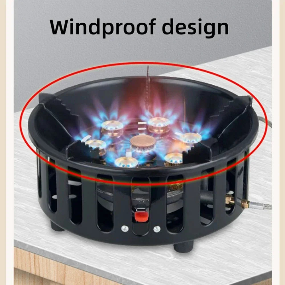 Portable 7-Core Camping Gas Stove