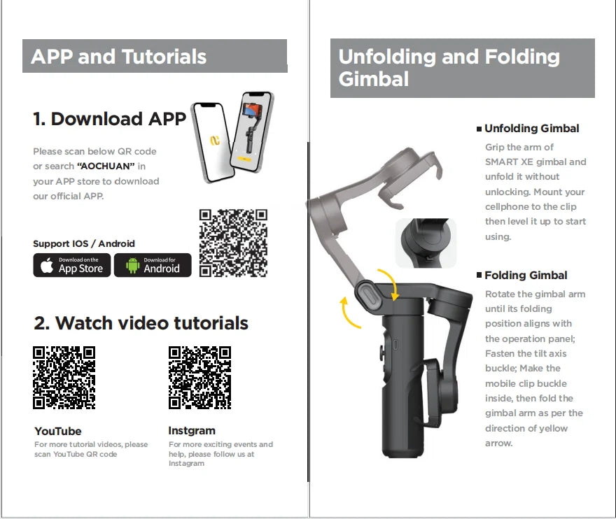 AOCHUAN SmartXE 3-Axis Smartphone Gimbal