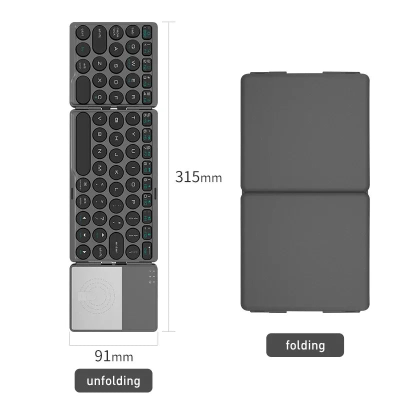 Foldable Bluetooth Keyboard with Touchpad