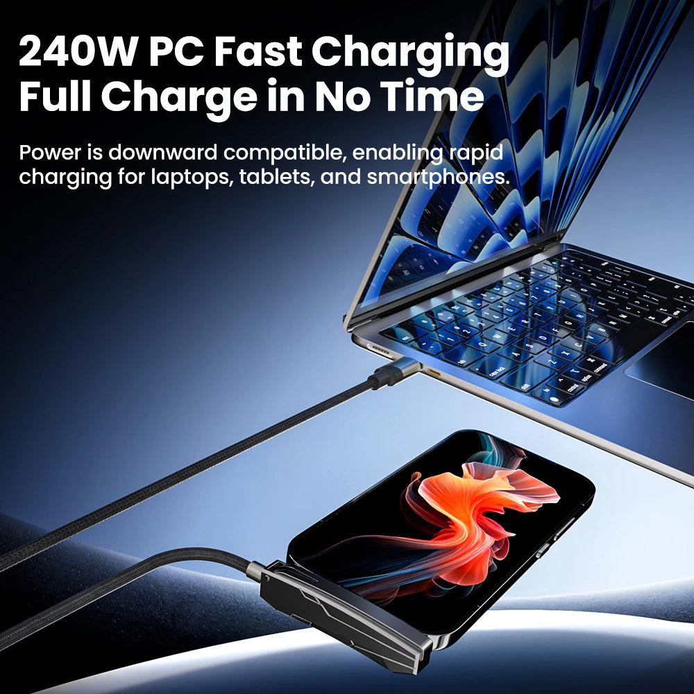 2-in-1 USB-C Fast Charging Cable with Phone Stand