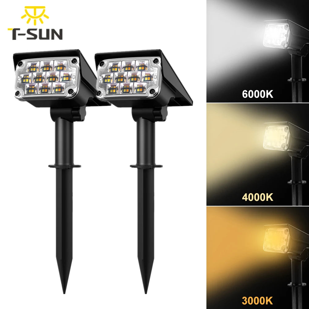 Adjustable Solar Garden Spotlight – IP65 Waterproof