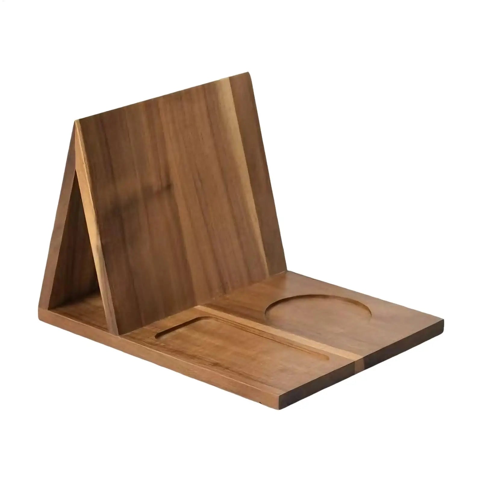 Wooden Book Stand with Cup Holder