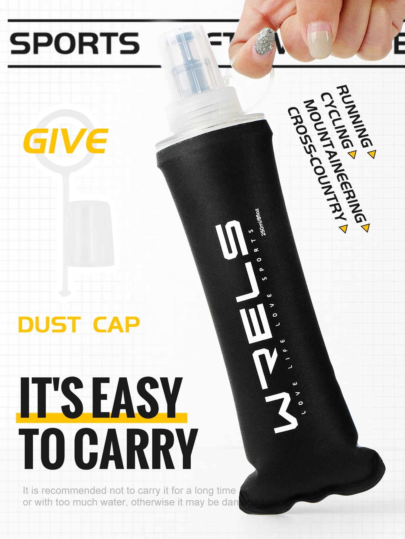 WRELS Folding TPU Water Bottle