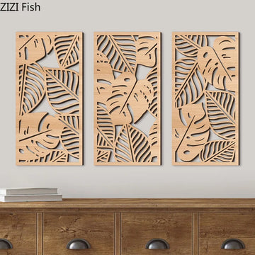 Hollow Wooden Hanging Wall Decor
