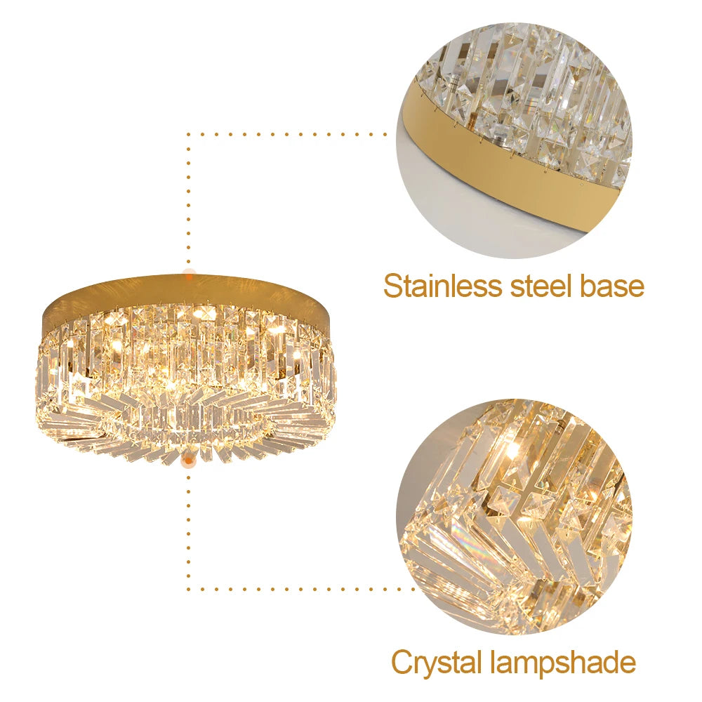 Luxury Gold Crystal LED Ceiling Chandelier