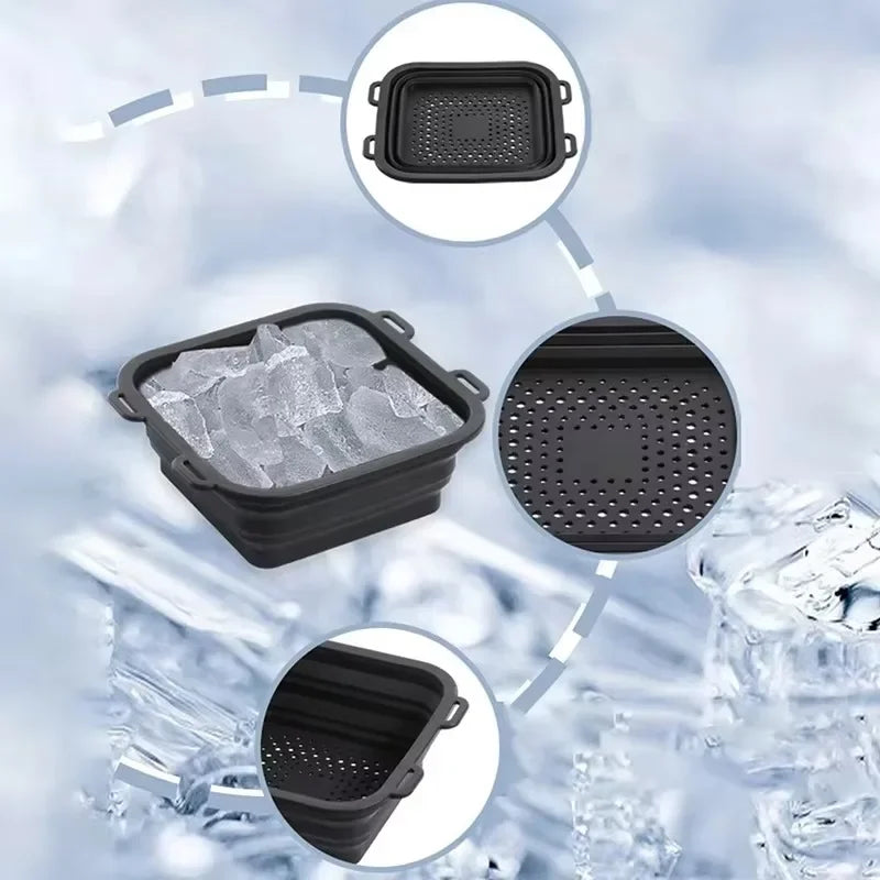 Portable Silicone Ice Bath & Multi-Use Basket