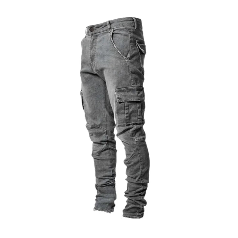 Men’s Slim Fit Cargo Denim Jeans
