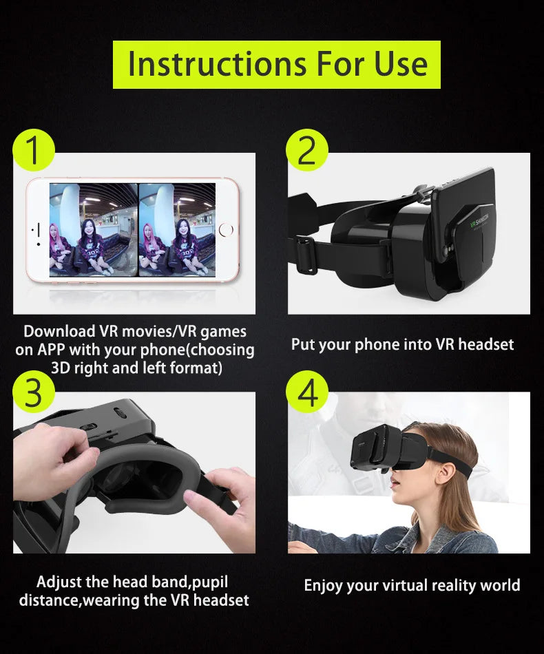 3D VR Virtual Reality Headset for Smartphones