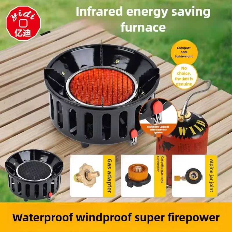 Portable 7-Core Camping Gas Stove