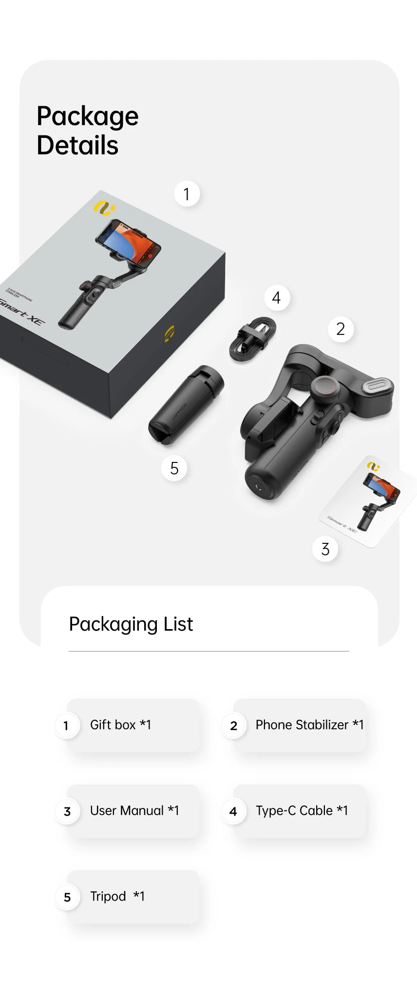 AOCHUAN SmartXE 3-Axis Smartphone Gimbal