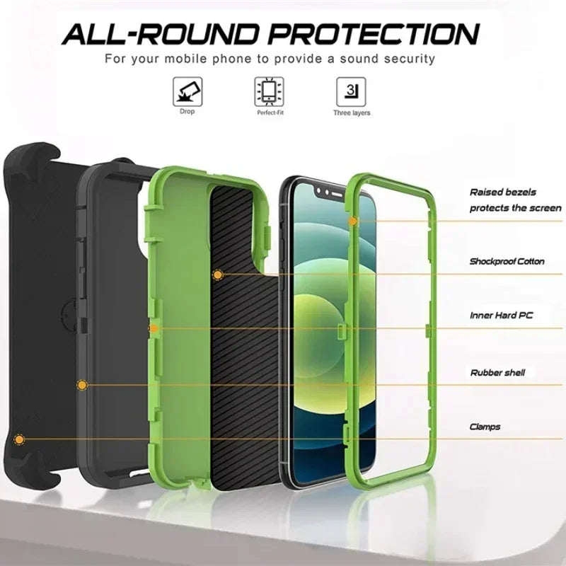 3-in-1 Military Armor iPhone Case