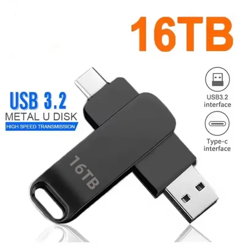 16TB USB 3.2 Type-C Metal Flash Drive