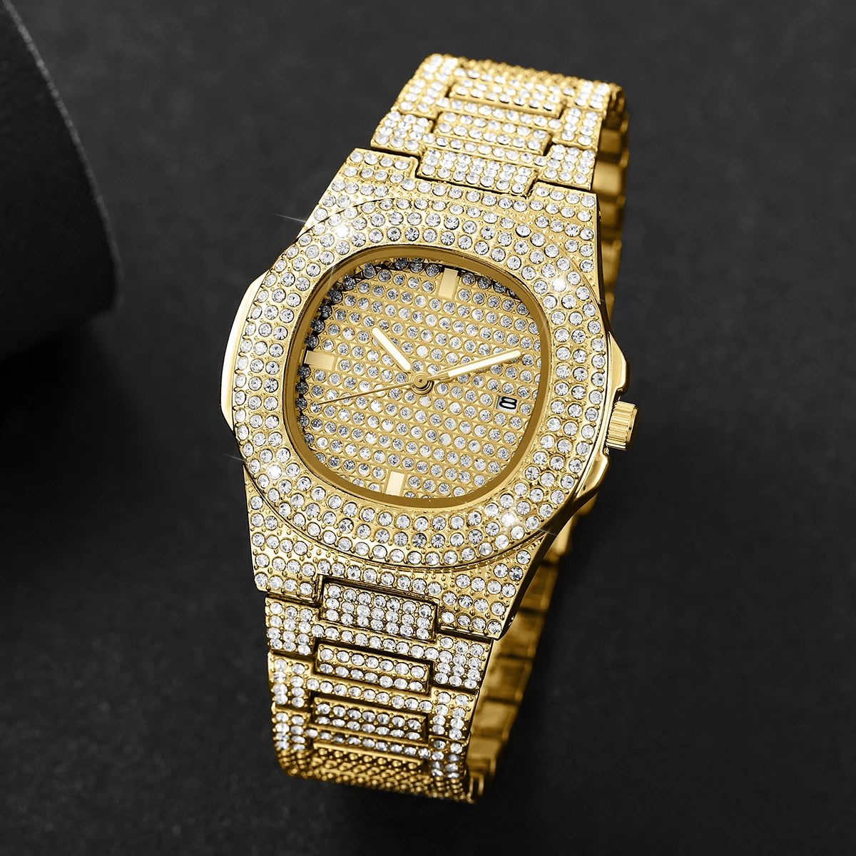 Luxury Diamond Stainless Steel Men's Quartz Watch