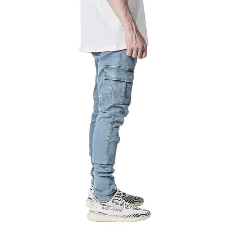 Men’s Slim Fit Cargo Denim Jeans