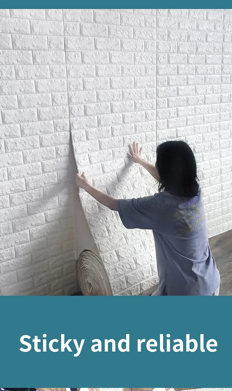 3D Brick Wall Sticker Panel (70×100cm)